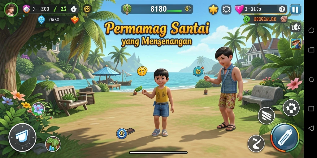 Screenshot gameplay 8180 menampilkan suasana bermain yang ceria dan menantang.