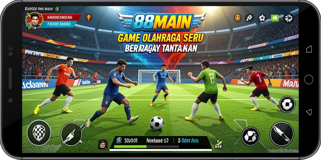 Screenshot gameplay 88MAIN menampilkan aksi seru olahraga di lapangan.
