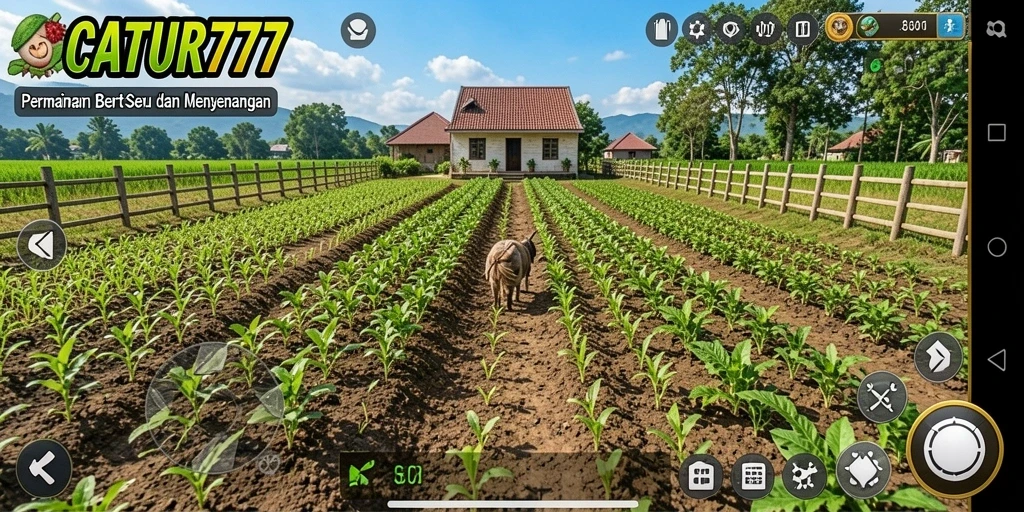 Tampilan menarik gameplay CATUR777 dalam bertani.