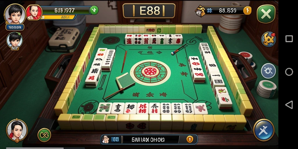 Tampilan gameplay nyata Mahjong di E88 yang seru dan menarik.
