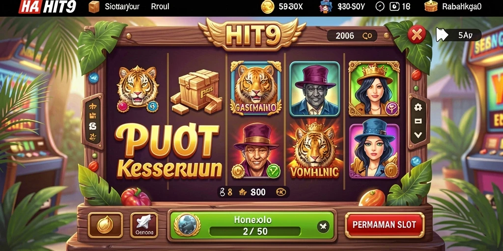 Tangkapan layar gameplay HIT9 dengan grafik permainan slot yang menakjubkan.