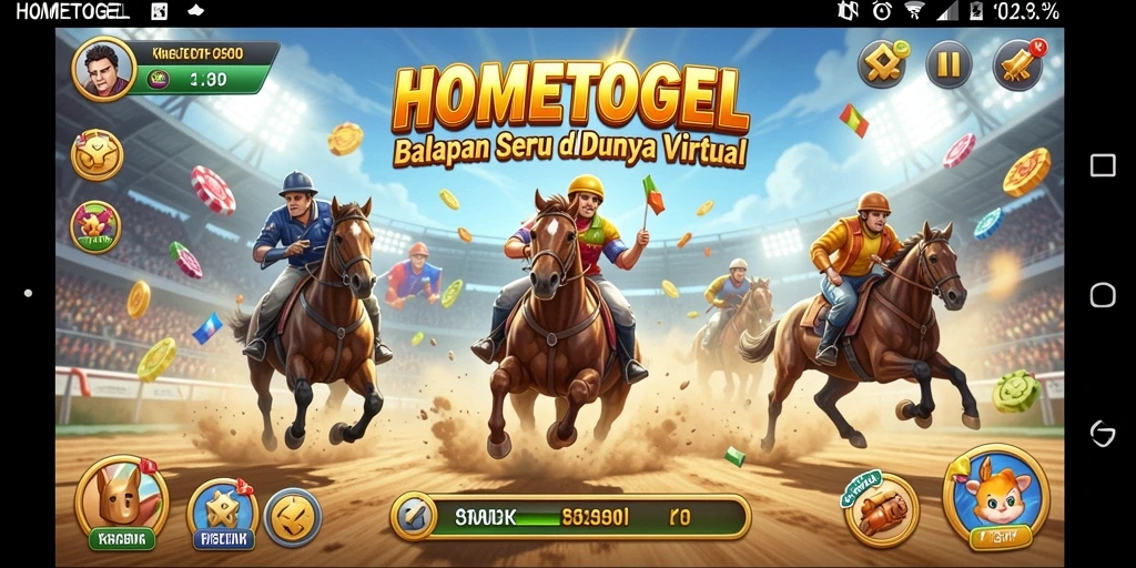 Gameplay balapan seru dan mendebarkan di HOMETOGEL.