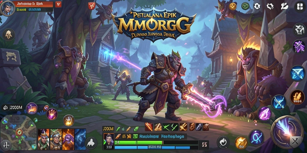 Screenshot J200M menampilkan aksi seru di dunia MMORPG yang luas.