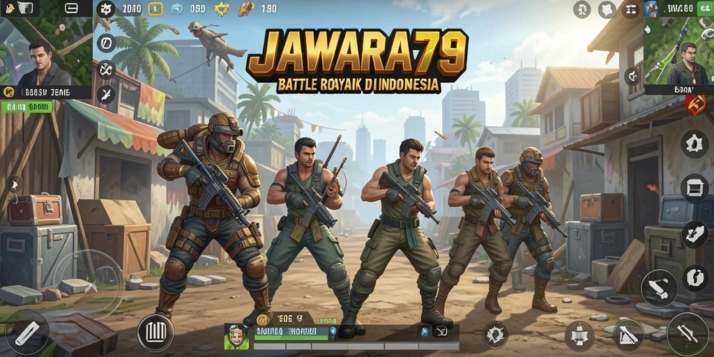 Gameplay seru JAWARA79 dalam pertempuran Battle Royale.