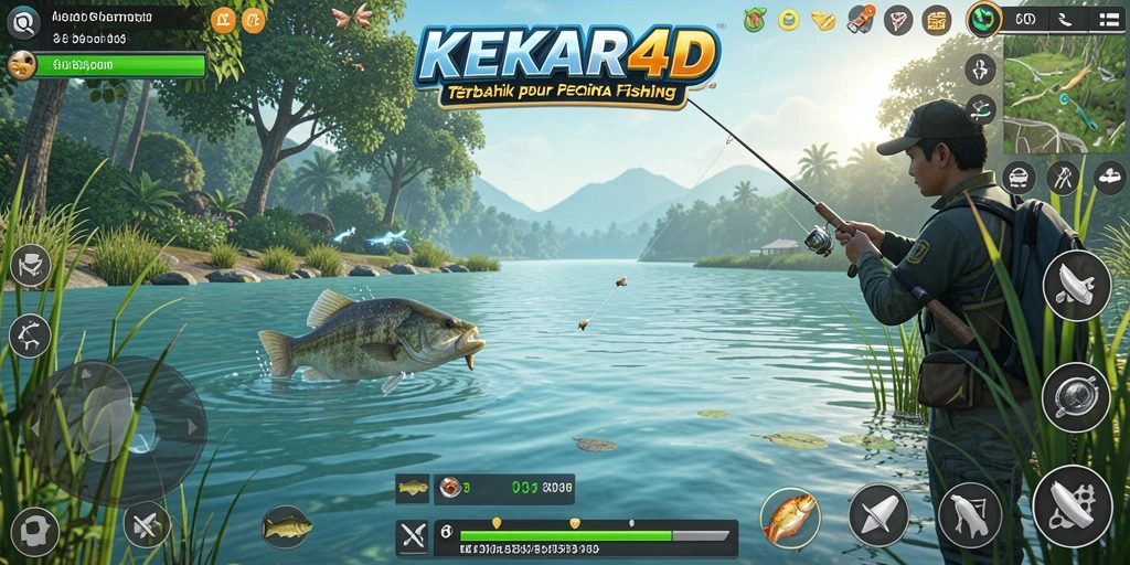 Gameplay mendebarkan dalam <strong>KEKAR4D</strong> menampilkan aksi memancing yang seru.
