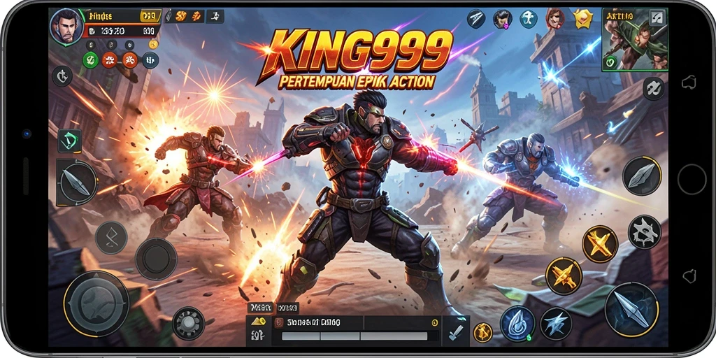 Tangkapan layar KING999 menunjukkan aksi pertempuran intens dan grafis yang menawan.