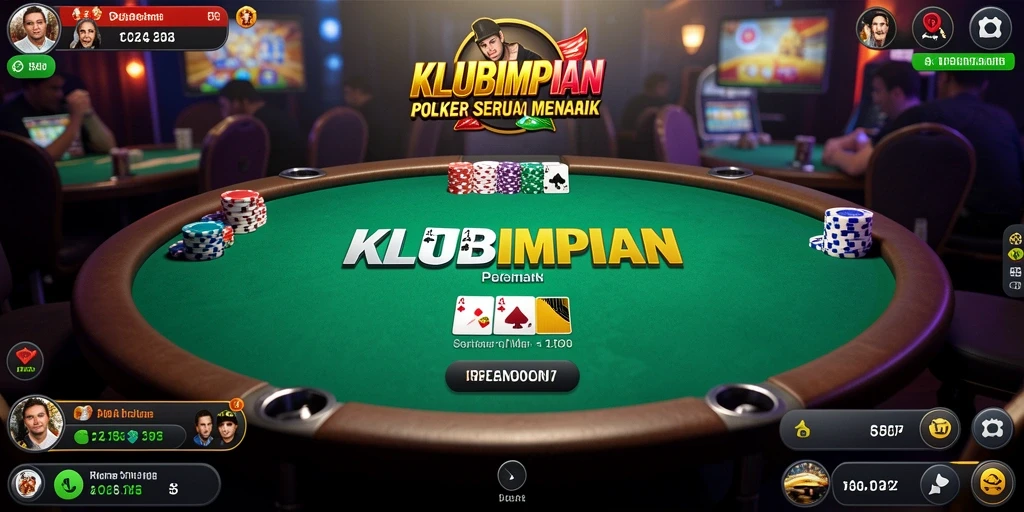 Tampilan gameplay poker di KLUBIMPIAN yang menarik dan interaktif.