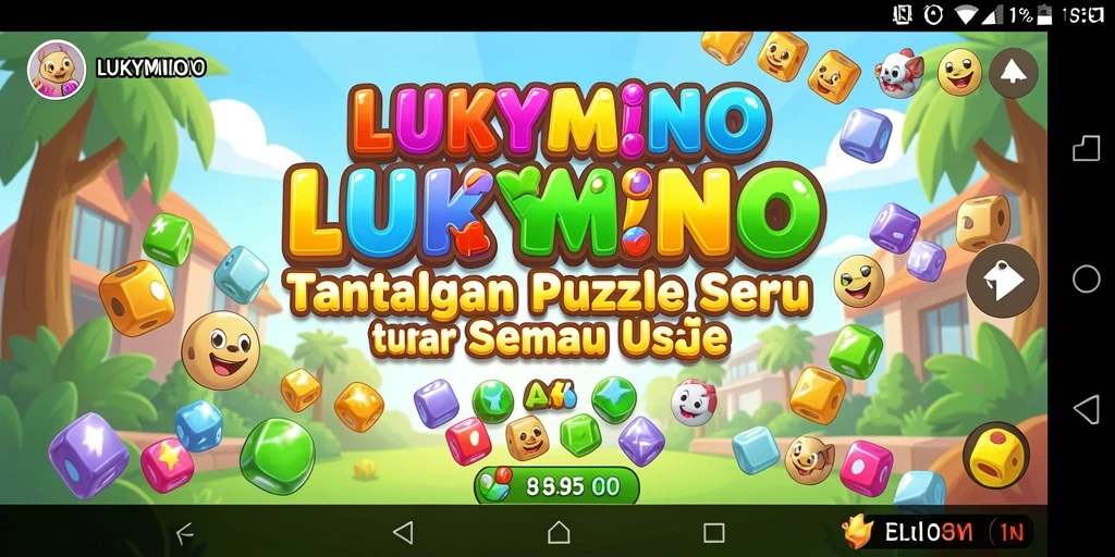 Screenshot gameplay LUKYMINO menampilkan tantangan puzzle yang menarik dan grafis yang cerah.