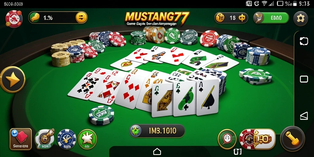 Tampilan seru gameplay Gaple di MUSTANG77.