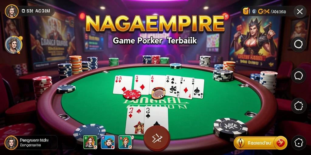 Screenshot gameplay seru di NAGAEMPIRE menunjukkan pertarungan Poker yang mendebarkan.