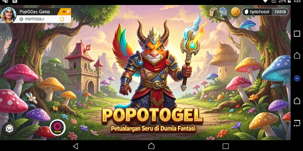 Tampilan gameplay seru di dunia fantasi POPOTOGEL.
