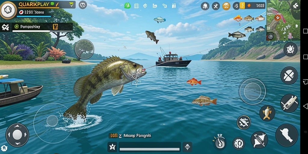 Tangkapan ikan yang mengesankan dalam gameplay QUARKPLAY.