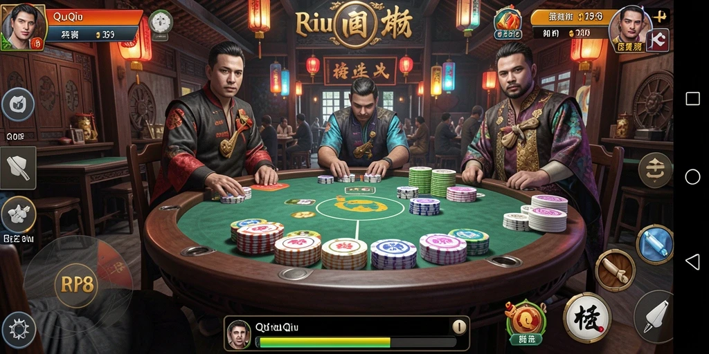 Tampilan gameplay seru dalam RP8 dengan suasana QiuQiu yang menarik.