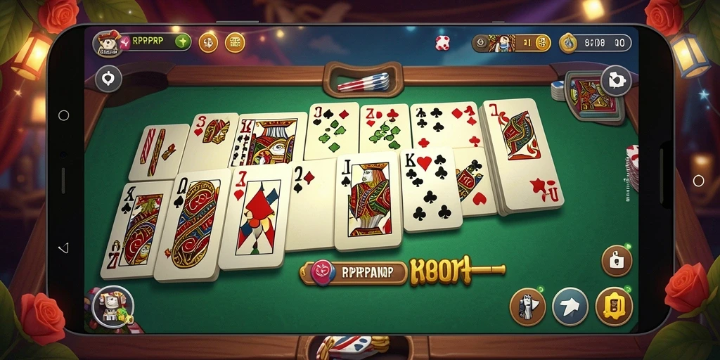 Screenshot gameplay RPRPRP dengan tampilan meja dan kartu Domino.