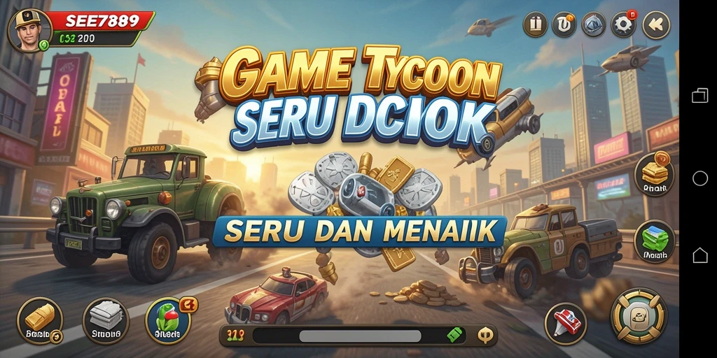 Tampilan gameplay seru dari SEE789 dalam membangun bisnis Tycoon.