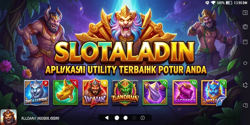 Tampilan antarmuka utama SLOTALADIN menunjukkan fitur optimasi perangkat.
