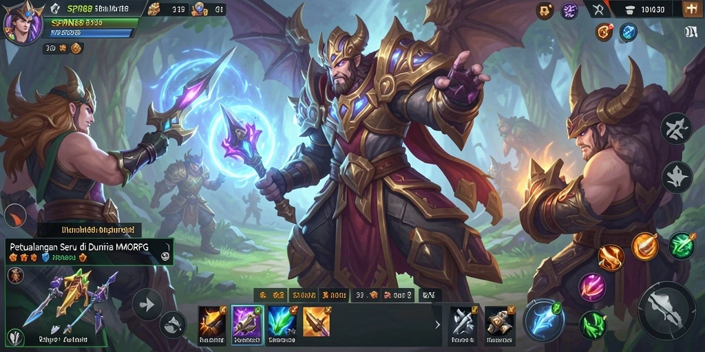 Tampilan gameplay seru dan interaktif dalam SPIN88 MMORPG.